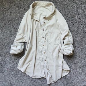 Cream Light Weight ‘Shacket’ Button Up